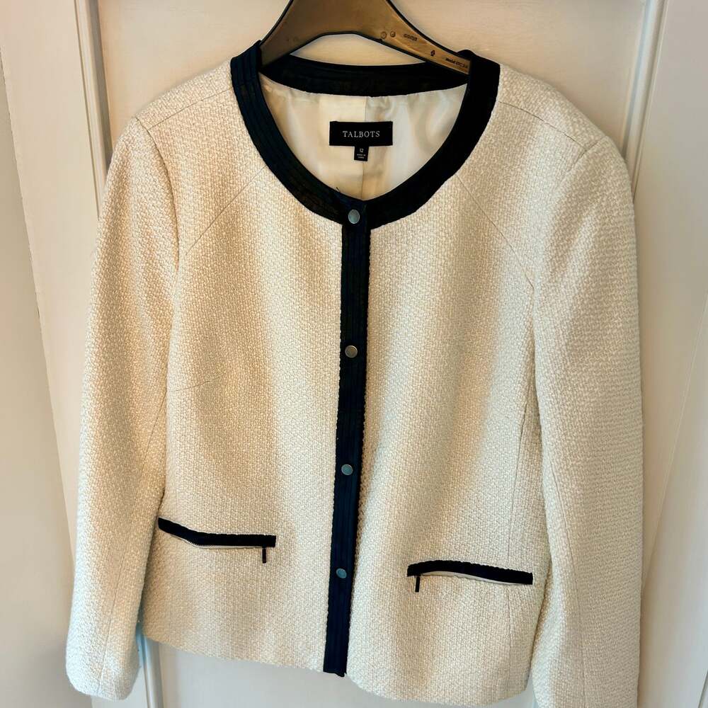 Talbots Grosgrain-Trim Tweed Jacket